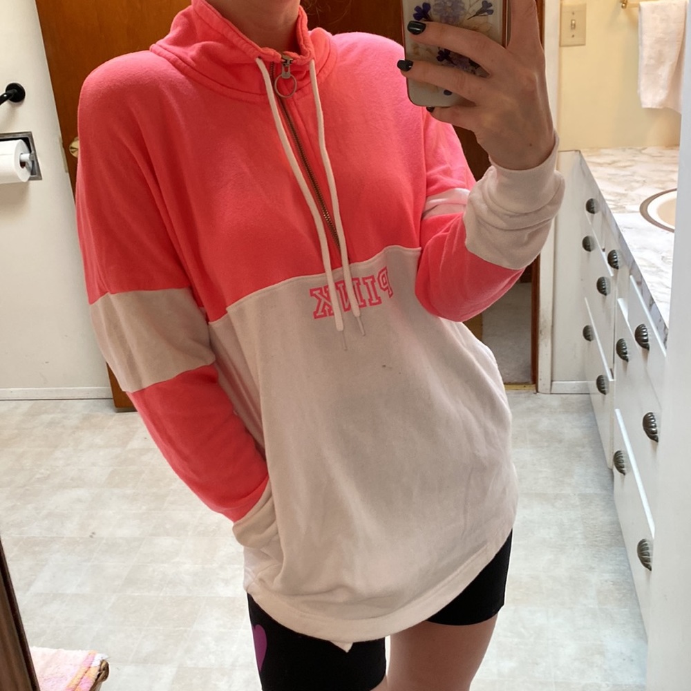VS PINK • Funnel Neck O Ring Quarter Zip Sweatshirt - Picture 4 of 15